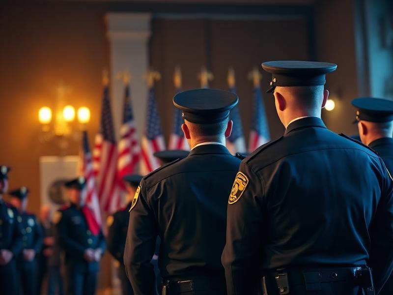 Law enforcement officers at ceremony